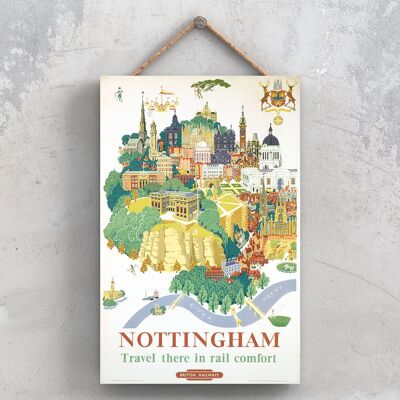 P1039 - Nottingham Travel Original National Railway Poster On A Plaque Vintage Decor