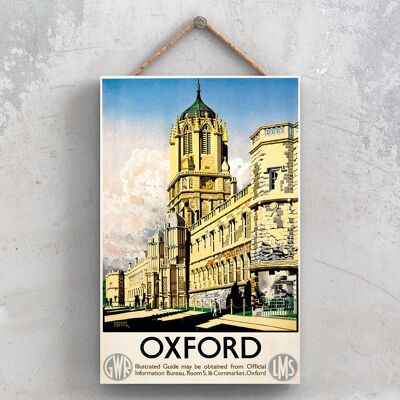 P1043 - Oxford Ernest Coffin Poster originale della National Railway su una targa con decorazioni vintage