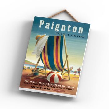 P1044 - Paignton Deck Chair Affiche Originale National Railway Sur Une Plaque Décor Vintage 3