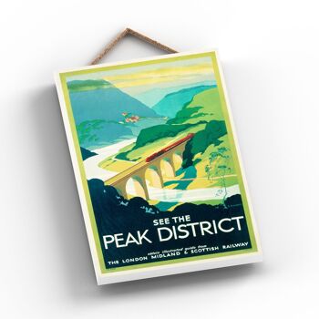 P1046 - Peak District S R Rwyatt Affiche originale des chemins de fer nationaux sur une plaque décor vintage 2