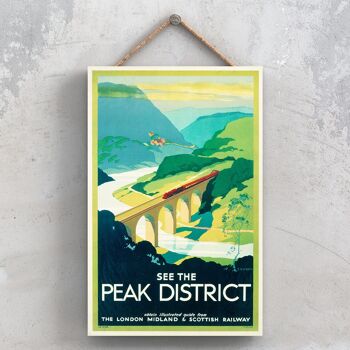 P1046 - Peak District S R Rwyatt Affiche originale des chemins de fer nationaux sur une plaque décor vintage 1