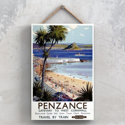 P1049 - Penzance Gateway To West Cornwall Original National Railway Poster On A Plaque Vintage Decor