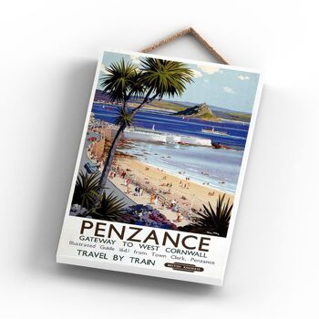 P1049 - Penzance Gateway To West Cornwall Original National Railway Poster sur une plaque décor vintage 3