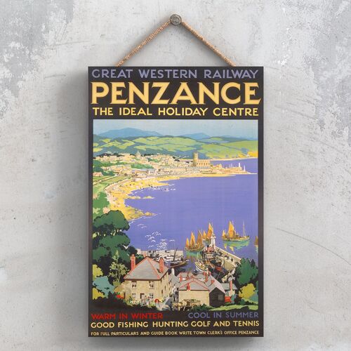 P1050 - Penzance The Idealoliday Centre Original National Railway Poster On A Plaque Vintage Decor