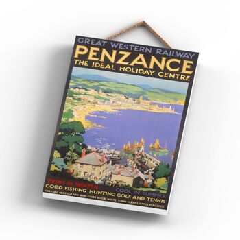 P1050 - Penzance The Idealoliday Center Original National Railway Poster On A Plaque Vintage Decor 3