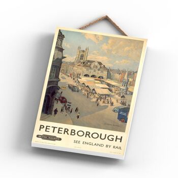 P1052 - Peterborough Market Scene Original National Railway Poster On A Plaque Vintage Decor 3