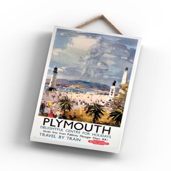 P1053 - Plymouth Clouds Affiche originale des chemins de fer nationaux sur une plaque décor vintage 3