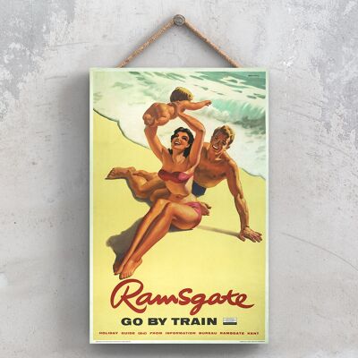 P1064 - Poster della ferrovia nazionale originale della famiglia Ramsgate su una targa con decorazioni vintage