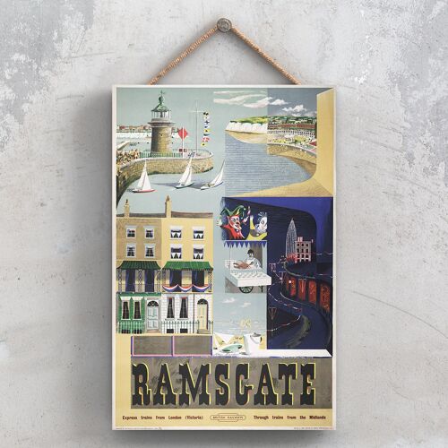 P1066 - Ramsgate Punch Judy Original National Railway Poster On A Plaque Vintage Decor