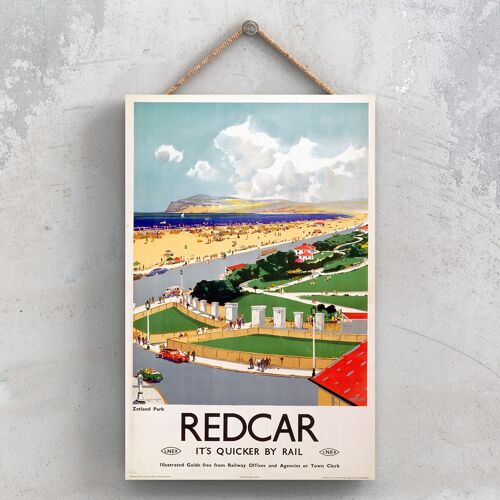 P1069 - Redcar Zetland Park Original National Railway Poster On A Plaque Vintage Decor