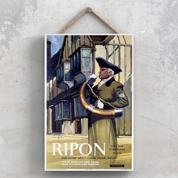 P1072 - Ripon Town Clerk Affiche Originale National Railway Sur Une Plaque Décor Vintage 1