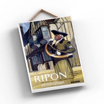 P1072 - Ripon Town Clerk Affiche Originale National Railway Sur Une Plaque Décor Vintage 2