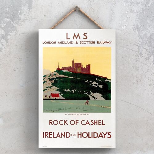 P1073 - Rock Of Cashel Original National Railway Poster On A Plaque Vintage Decor
