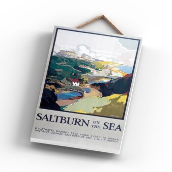 P1083 - Affiche originale des chemins de fer nationaux de Saltburn Sea sur une plaque décor vintage 2