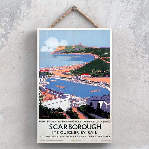 P1086 - Scarborough Sea Water Original National Railway Poster On A Plaque Vintage Decor