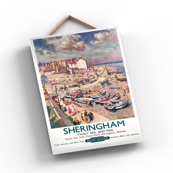 P1094 - Sheringham Twixt Sea Pine Affiche originale des chemins de fer nationaux sur une plaque décor vintage 2