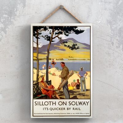 P1097 - Silloth auf Solway G Gawthorn Original National Railway Poster auf einer Plakette im Vintage-Dekor