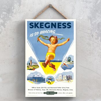 P1098 - Skegness Is So Bracing Affiche originale des chemins de fer nationaux sur une plaque décor vintage 1