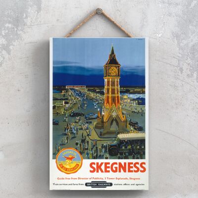 P1099 - Poster della ferrovia nazionale originale del molo di Skegness su una decorazione vintage della targa