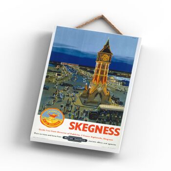 P1099 - Skegness Pier Affiche originale des chemins de fer nationaux sur une plaque décor vintage 3