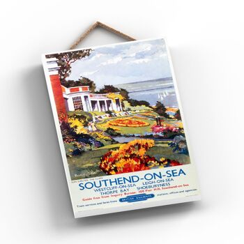 P1105 - Southend On Sea Affiche originale des chemins de fer nationaux sur une plaque décor vintage 2