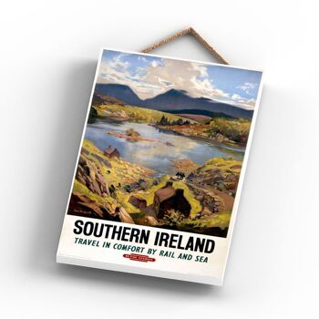 P1107 - Affiche originale des chemins de fer nationaux du sud de l'Irlande sur une plaque décor vintage 3