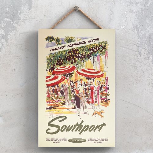 P1108 - Southport Continental Original National Railway Poster On A Plaque Vintage Decor