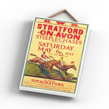 P1115 - Stratford Races Affiche originale des chemins de fer nationaux sur une plaque décor vintage 2