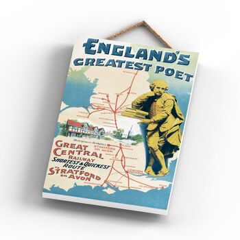 P1116 - Stratford Upon Avon Englands Greatest Poet Original National Railway Poster On A Plaque Vintage Decor 3