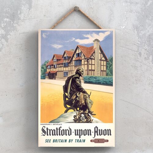 P1117 - Stratford Upon Avon Shakespears Birthplace Original National Railway Poster On A Plaque Vintage Decor