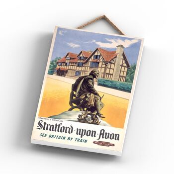 P1117 - Stratford Upon Avon Shakespears Birthplace Original National Railway Poster On A Plaque Vintage Decor 3