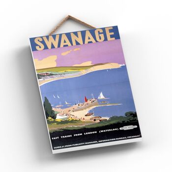 P1122 - Swanage Guide Original National Railway Affiche Sur Une Plaque Décor Vintage 2