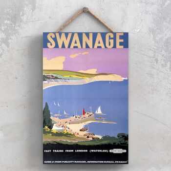 P1122 - Swanage Guide Original National Railway Affiche Sur Une Plaque Décor Vintage 1