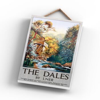 P1132 - The Dales By Lner Affiche originale des chemins de fer nationaux sur une plaque décor vintage 3