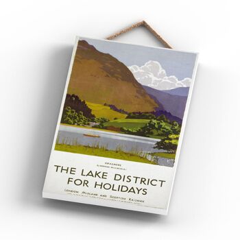 P1137 - The Lake District Grasmere Norman Wilkinson Affiche originale des chemins de fer nationaux sur une plaque Décor vintage 2