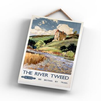 P1143 - La Rivière Tweed Affiche Originale Du Chemin De Fer National Sur Une Plaque Décor Vintage 3