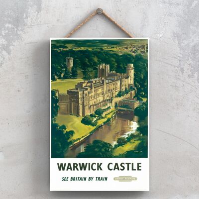 P1156 - Warwick Castle British Railways Original National Railway Poster On A Plaque Vintage Decor