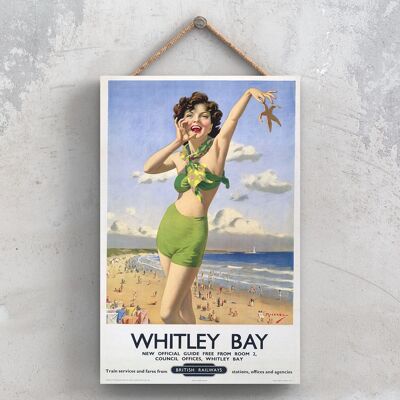 P1168 - Whitley Bay Starfish Original National Railway Poster On A Plaque Vintage Decor