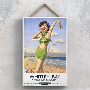 P1168 - Whitley Bay Starfish Affiche originale des chemins de fer nationaux sur une plaque décor vintage 1