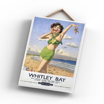 P1168 - Whitley Bay Starfish Affiche originale des chemins de fer nationaux sur une plaque décor vintage 2