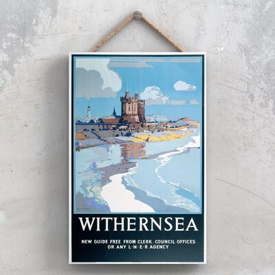 P1172 - Withernsea Coast Original National Railway Poster auf einer Plakette im Vintage-Dekor