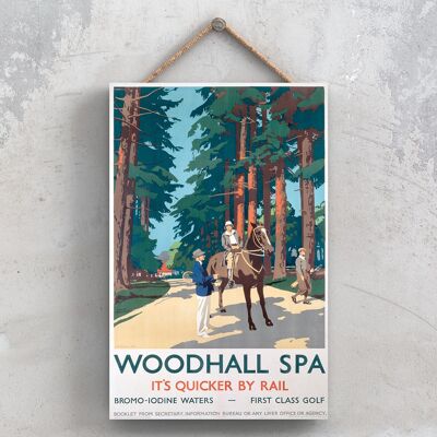 P1175 - Woodhall Spa Horse Affiche originale des chemins de fer nationaux sur une plaque décor vintage