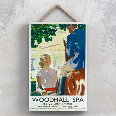 P1176 - Woodhall Spa Pump Room Affiche originale des chemins de fer nationaux sur une plaque Décor vintage