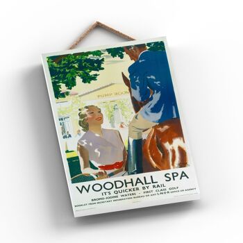 P1176 - Woodhall Spa Pump Room Affiche originale des chemins de fer nationaux sur une plaque Décor vintage 2