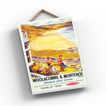 P1177 - Woolacombe Mortehoe Affiche Originale National Railway Sur Une Plaque Décor Vintage 2