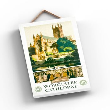 P1178 - Worcester Cathedral King John Original National Railway Poster On A Plaque Vintage Decor 2