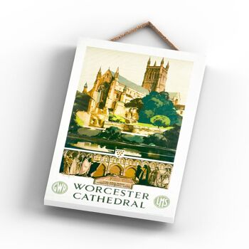 P1178 - Worcester Cathedral King John Original National Railway Poster On A Plaque Vintage Decor 3