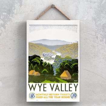 P1180 - Billets de retour Wye Valley Affiche originale des chemins de fer nationaux sur une plaque décor vintage 1