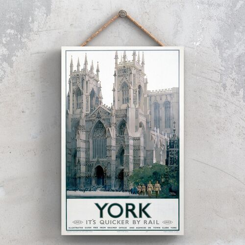 P1185 - York Minster Original National Railway Poster On A Plaque Vintage Decor