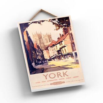 P1186 - York Street Scene Original National Railway Poster On A Plaque Vintage Decor 2